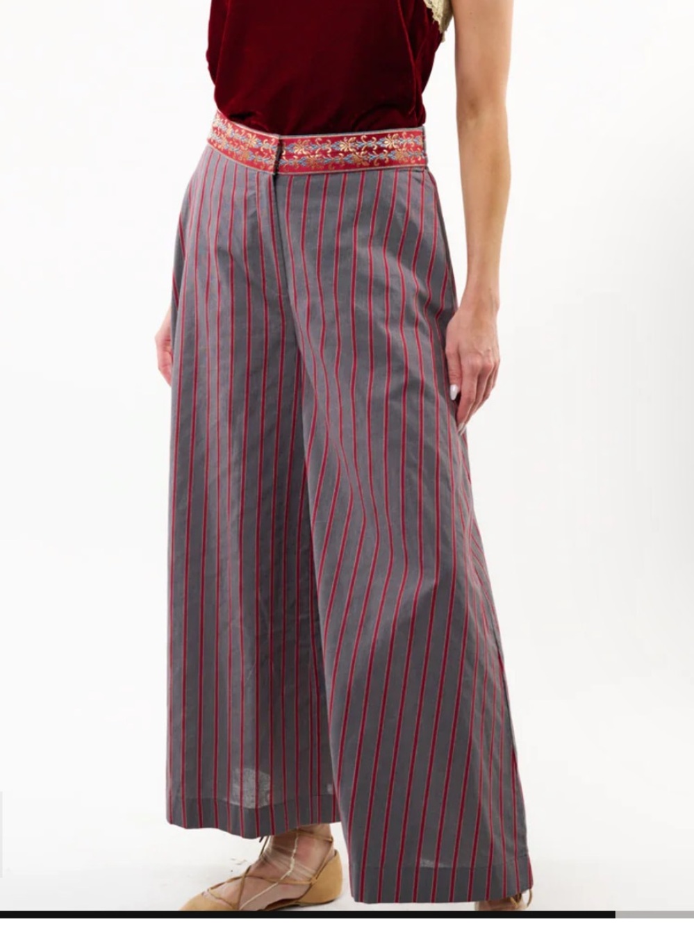 NWT Aratta Silent Journey- Striped Statement Pants - Picture 6 of 12